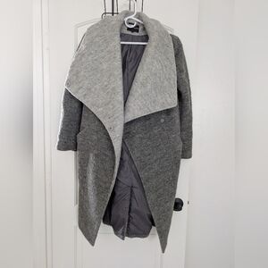 Express Gray Wool Blend Women's Long Coat Jacket Small